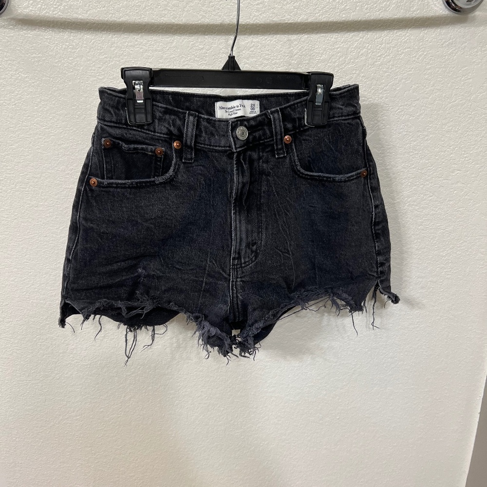 Abercrombie and Fitch black denim shorts